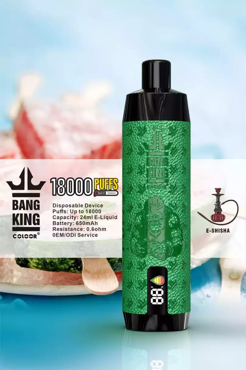 Bang King Shisha 18000 Puffs DTL Vízipipa eldobható Vape kijelzővel 18K Puffs Vape Pen Elektronikus Cigaretta Nagyker Vape Pen tömeges Vásárlás 12 Flavors Big Cloud Type -C (4)