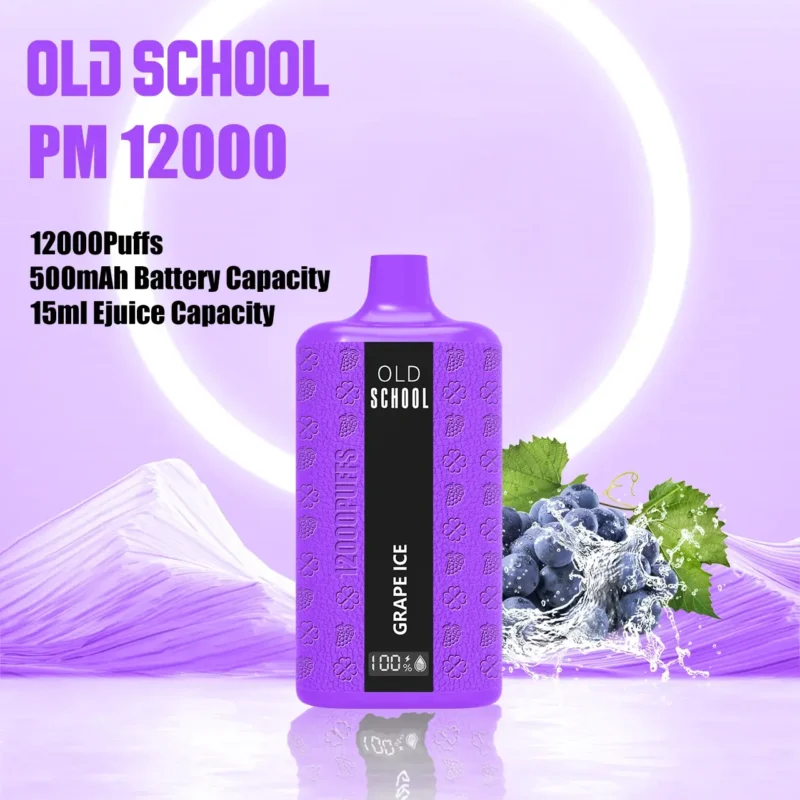 Hulgimüük Old School DM12000 ühekordselt kasutatav vape pliiats 12K pihustid 18ml mitut nikotiini 0% 2% 3% 5%Stugevused võrgusilma mähis Type-C laadimine otse tehasest. (4)