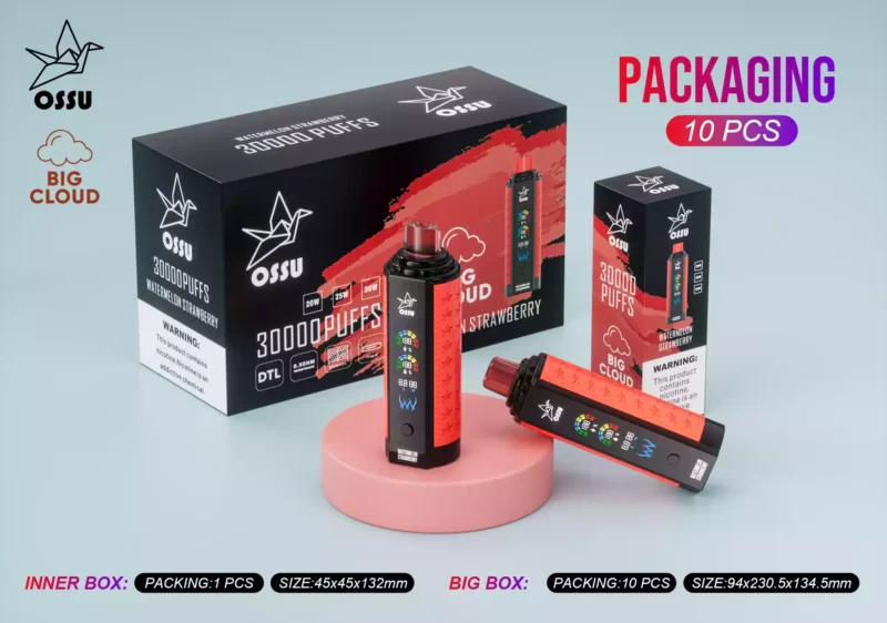 OSSU 30000 Puffs Vape descartável por atacado Compre Bulk recarregável 0% 2% 3% 5% Tela inteligente digital com baixo teor de nicotina 2024 quente (2)